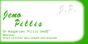 jeno pillis business card